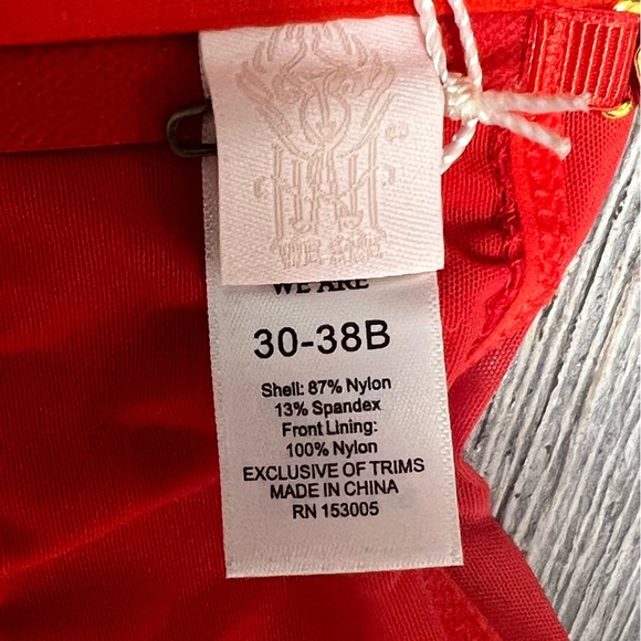 NWT We are HAH Free People Wired Bra 30-38B 30B 32B 34B 36B 38B Blood Orange Red - Picture 10 of 14
